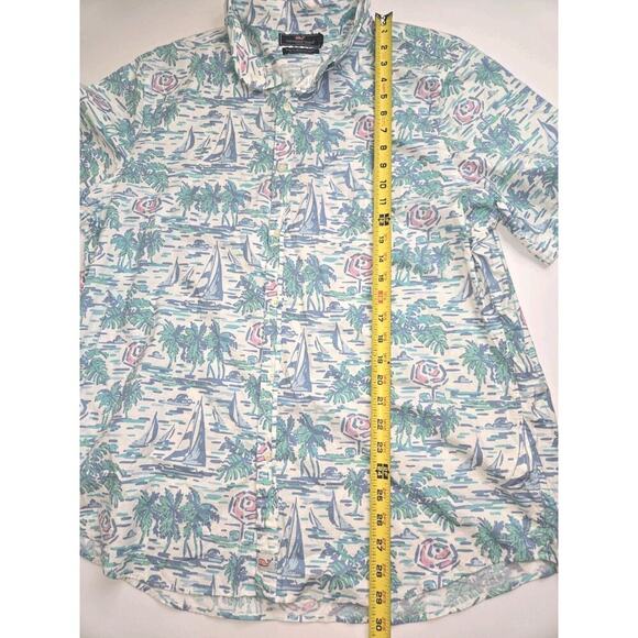 Vineyard Vines Slim Fit Murray Short Sleeve Button Up Shirt XL Cotton Stretch - Picture 10 of 11